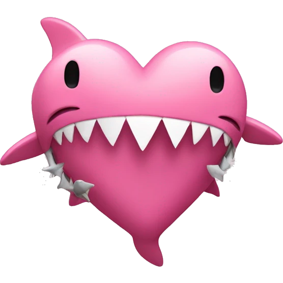 pink love FULL heart with sharks emoji