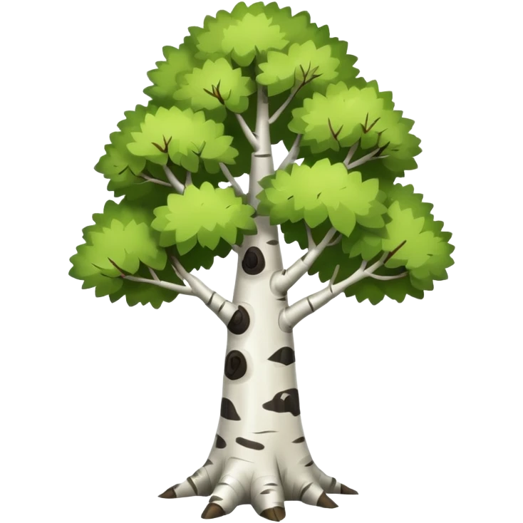 Cute, full-length tree birch emoji  emoji