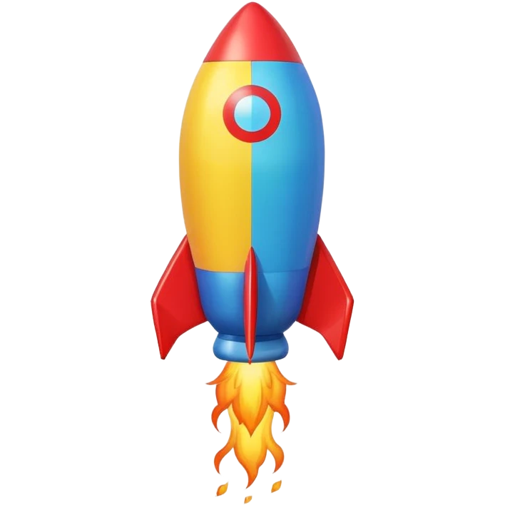 rocket shaped flying balloons emoji