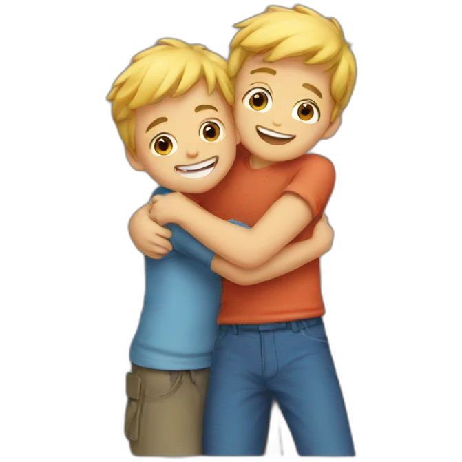 Boys hug emoji