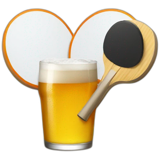 ping pong and beer emoji