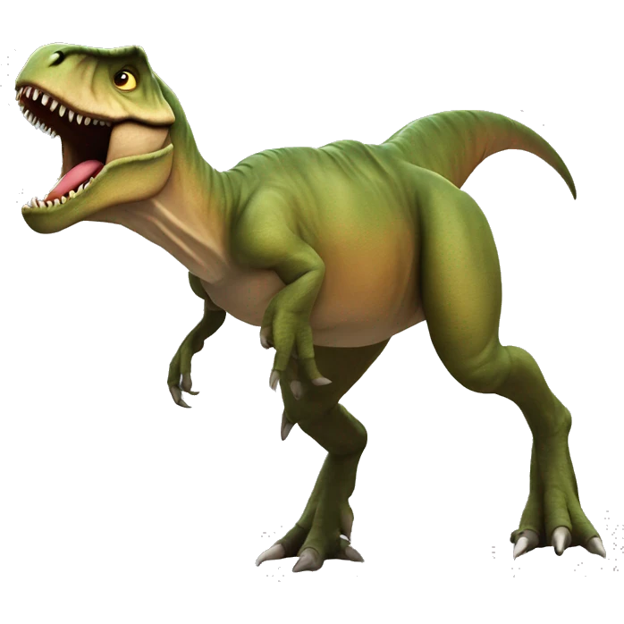 Un T-Rex haciendo sorf  emoji