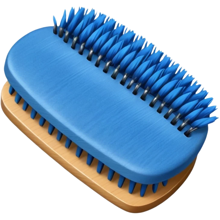 Denim hair brush emoji