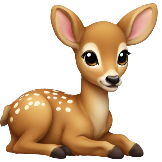 A light brown baby deer laying down emoji