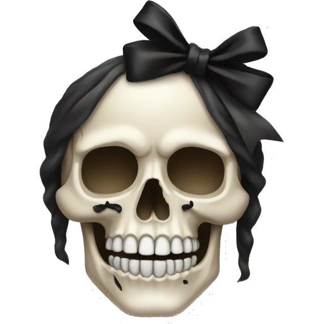 skull with black bow emoji