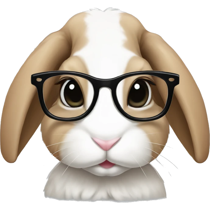 bunny mini lop wearing glasses emoji