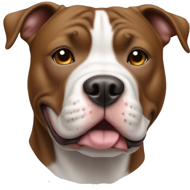 Pitt bull dog with all white face and eyes and brown ears and nose  emoji