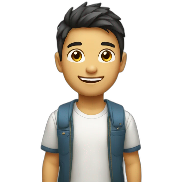 Niño de 5 años rubio sonriendo, pelo corto emoji