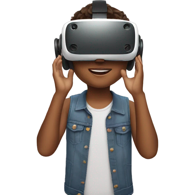 Kid wearing VR headset emoji