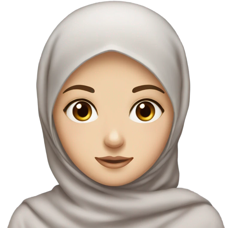 white girl with hazel eyes and brown eyebrows wearing a hijab emoji