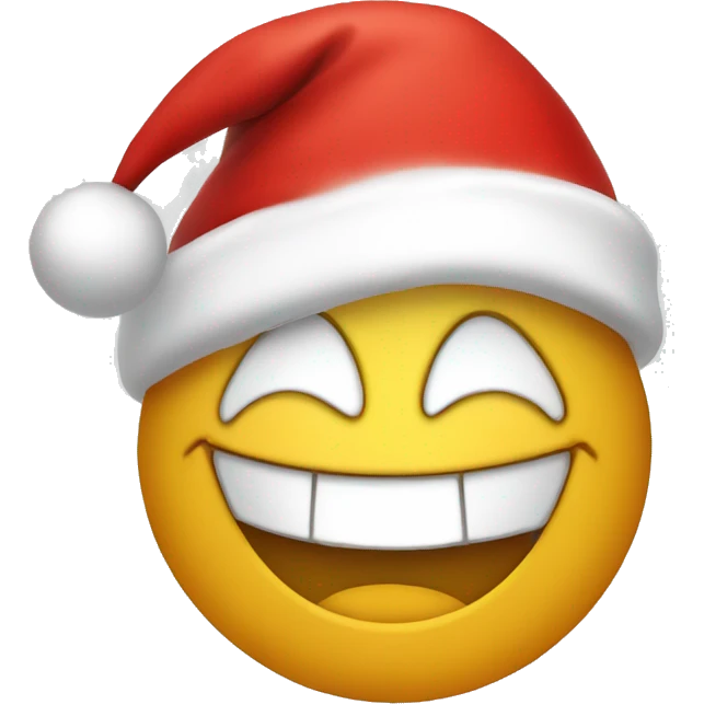 Laughing face with Santa hat emoji