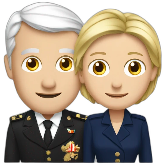 Marine lepen avec Emmanuel Macron qui s’en brasse emoji