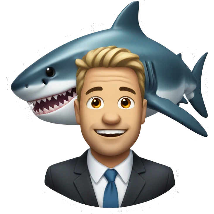 a shark with a man on it emoji