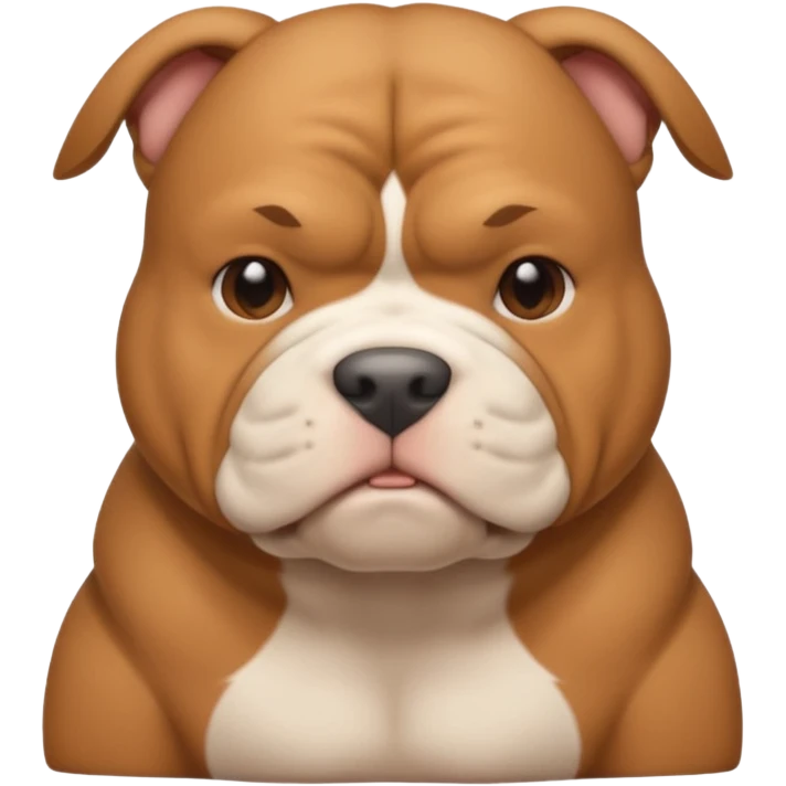 light brown pocket bully facing forwards, head and shoulders emoji