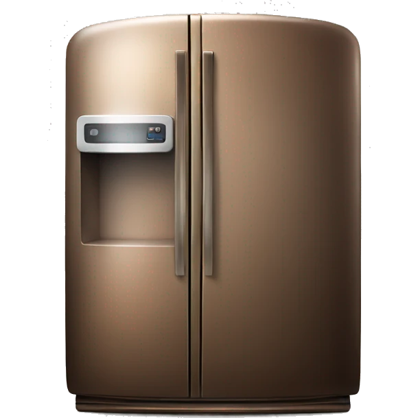 Realistic isolated bronze fridge emoji