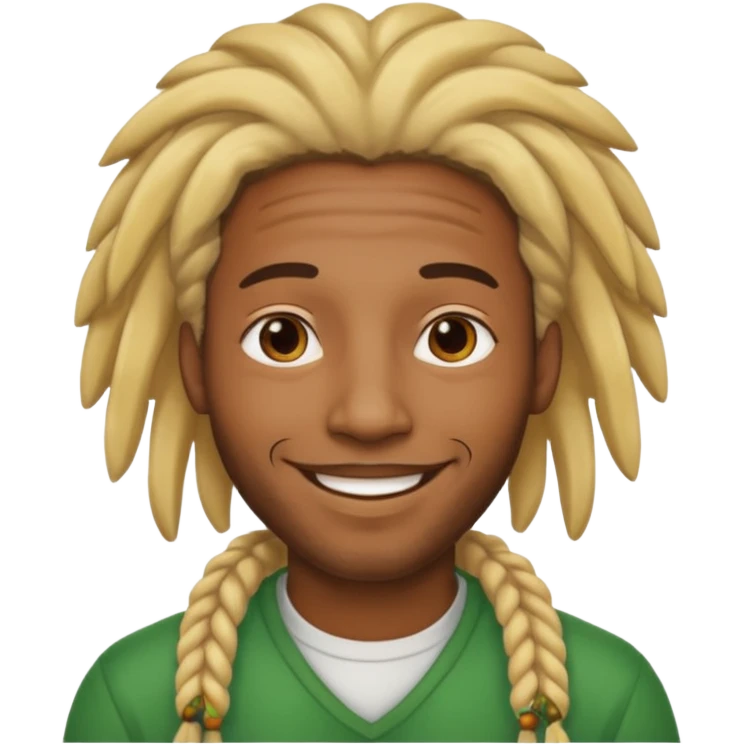 Black malw with blond rastas emoji