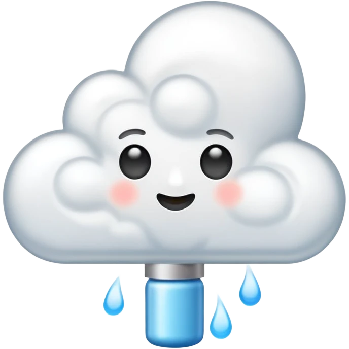 The spray must visually read as hairspray aerosol, not liquid, not foam, not pump bottle. emoji