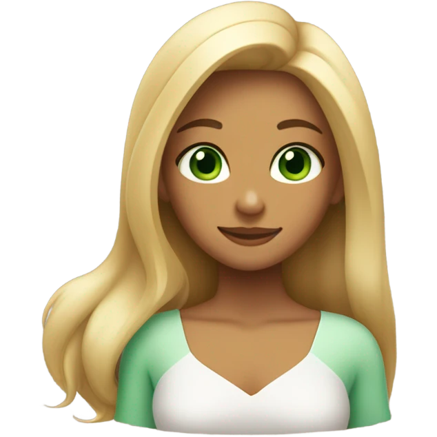 tanned girl with long ombre hair hugging fair girl with blonde hair and green eyes emoji