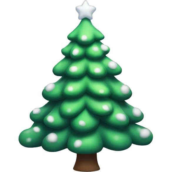 cute christmas tree with snow on it emoji