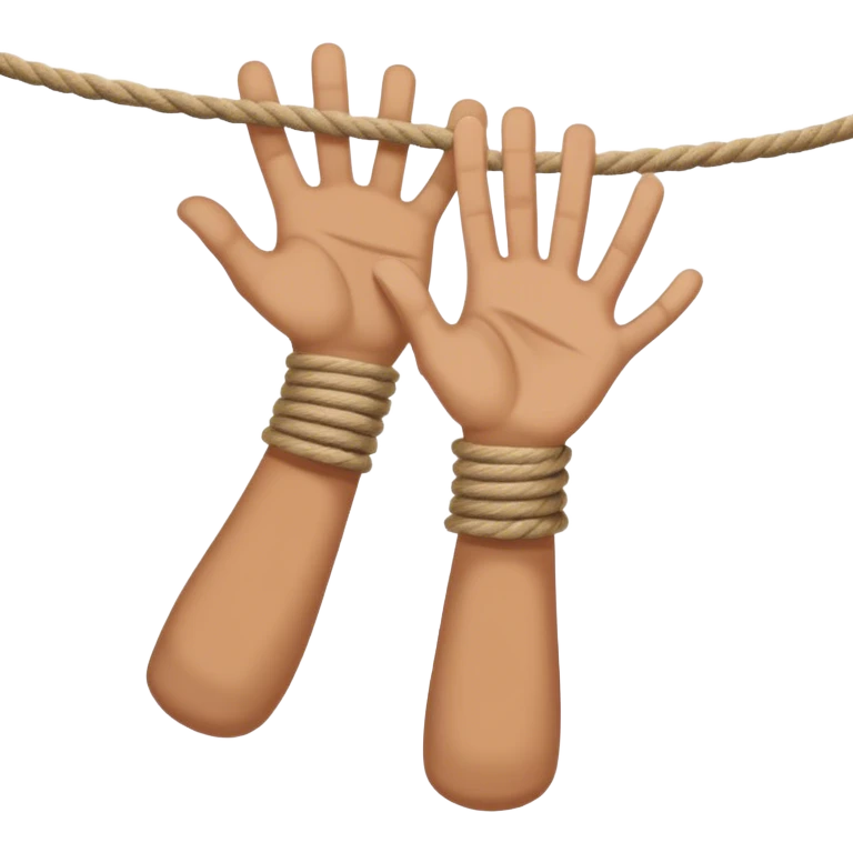 hand letting go a rope fall emoji