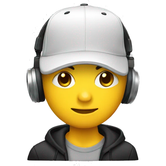 Vinyl Dj wearing cap  emoji