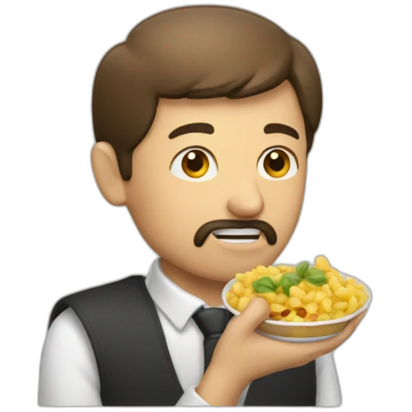 A man eating emoji