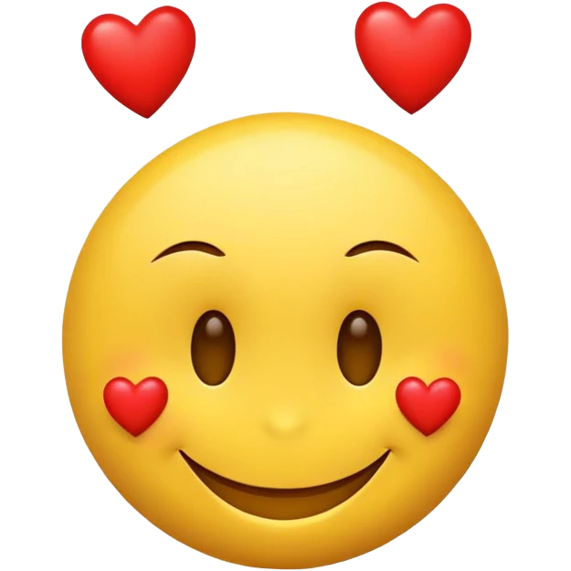 Smiley face with wink and 4 hearts emoji