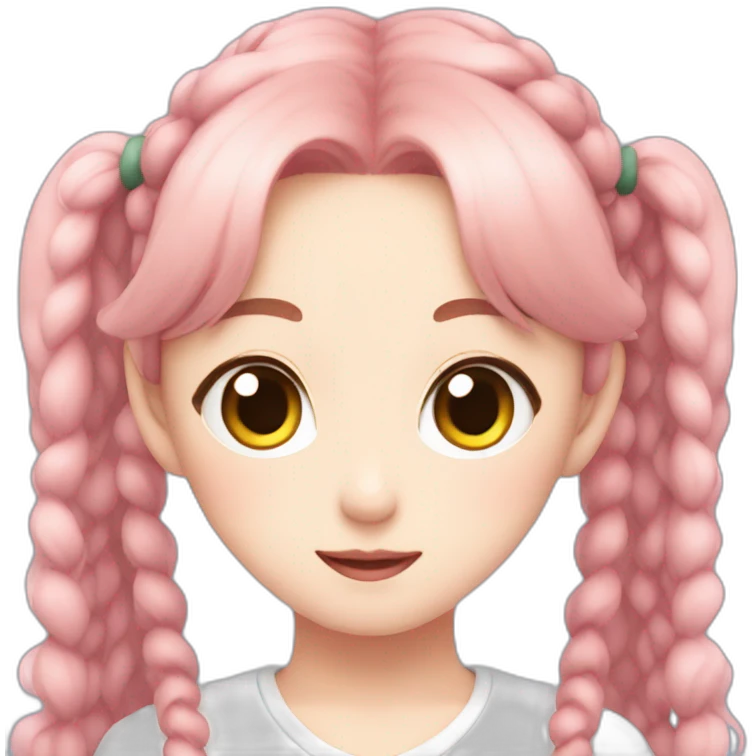 Chuu from loona wearing pigtails emoji
