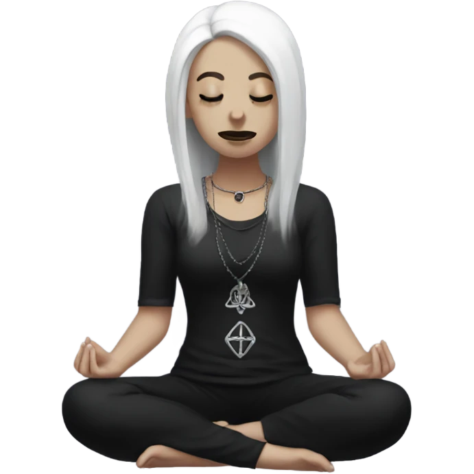 goth girl meditating emoji