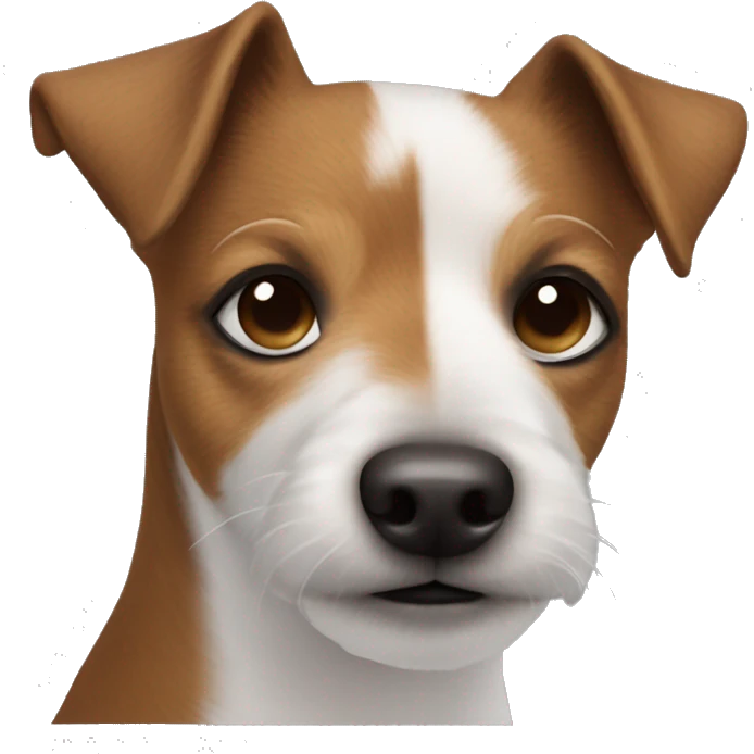 Jack Russel terrier with brown fur on over one eye  emoji
