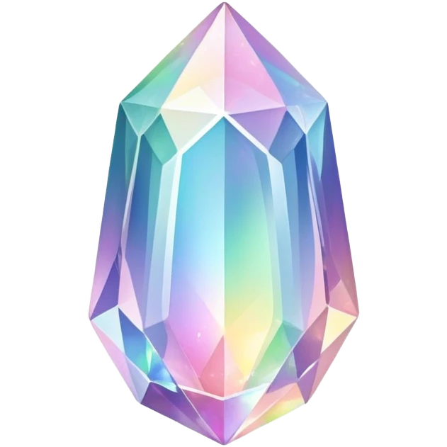 Pastel iridescent rainbow crystal emoji