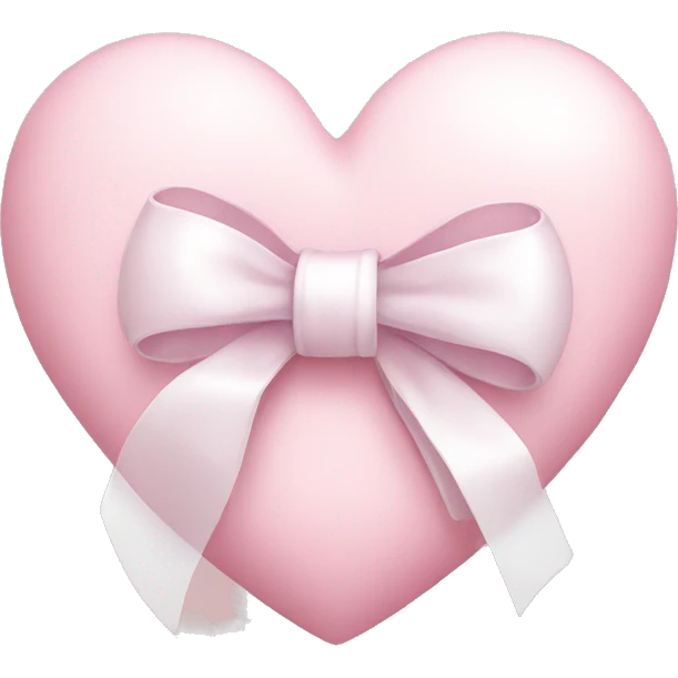 Pastel pink heart with white bow emoji
