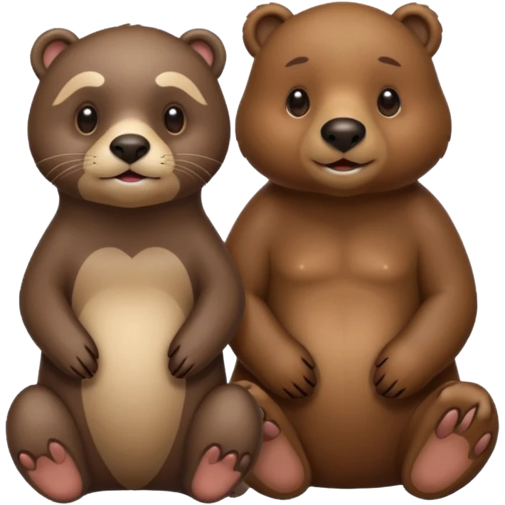 Otter and a bear emoji