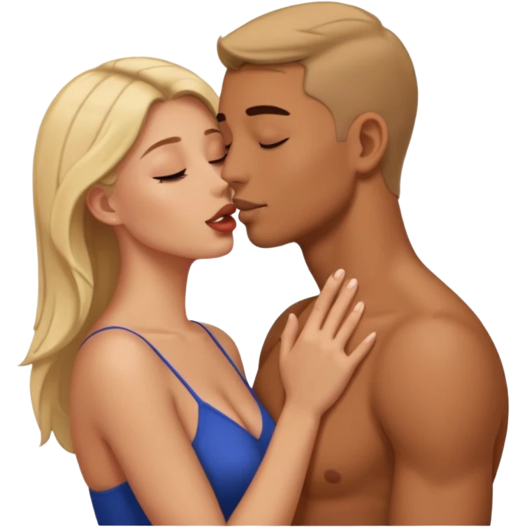 a woman performing fellatio on a man emoji