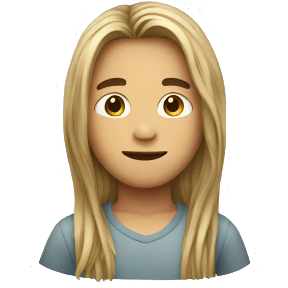 Healthy boy with long hair emoji