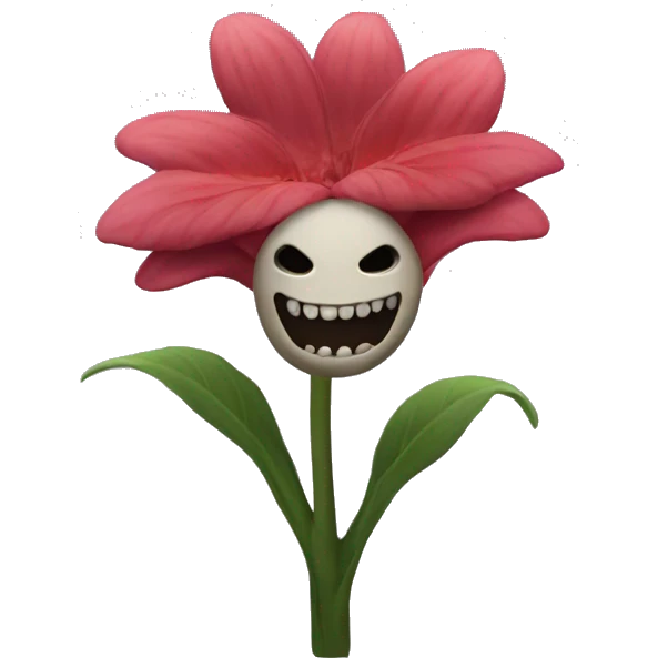 flower with scary theeth but no face emoji