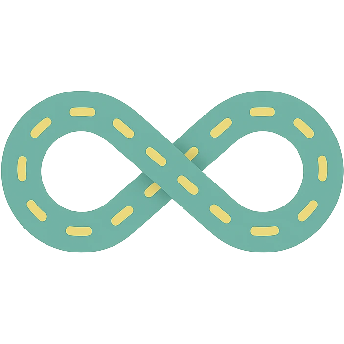 an infinity symbol shaped road emoji
