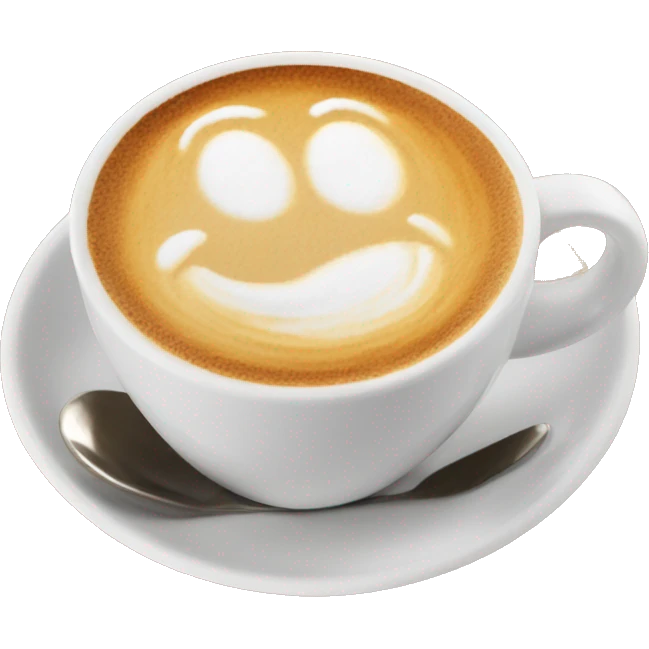 latte art and book emoji