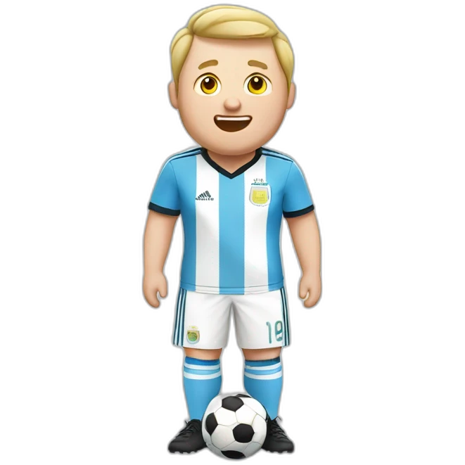 white man. Obese. argentina soccer uniform. laughing tears emoji