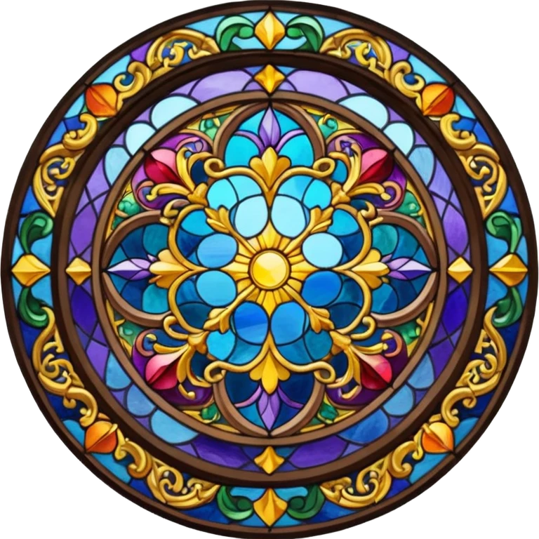 stained glasses round emoji