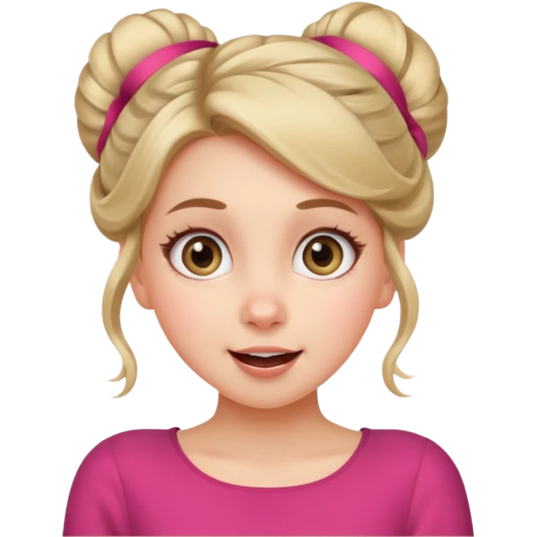 Excited girl with fair up-do can’t wait for something to happen emoji