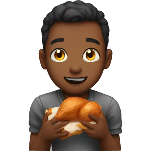 Dark mqn eating chicken emoji