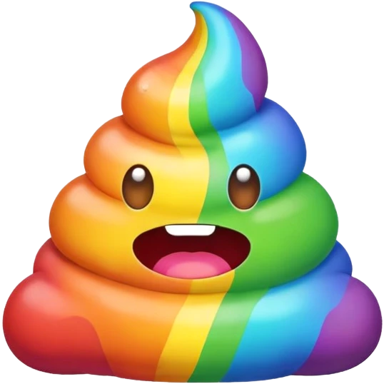 a rainbow poop emoji monster emoji