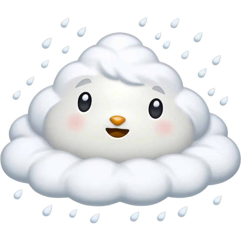 A gentle snowfall with large flakes floating downward. emoji