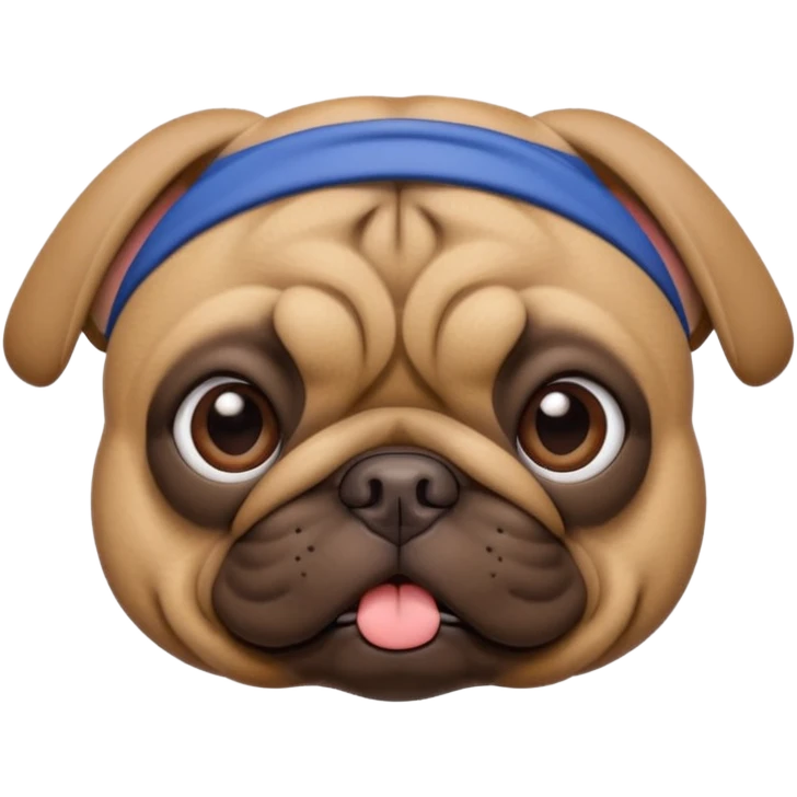 Brown (pug crossed with french bulldog) dog I'd like a 3D emoji emoji