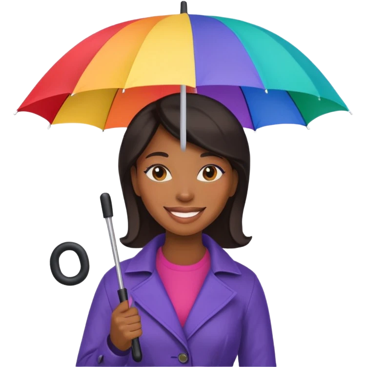 blac woman holding umbrella emoji