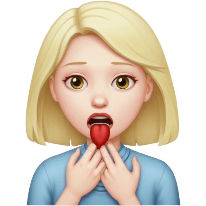 Girl chocking her self emoji