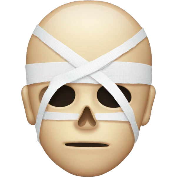 bandaged eye on skull emoji