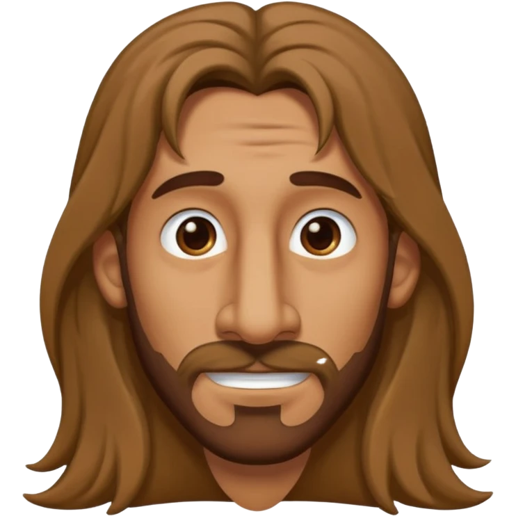 Brown guy with long hair and big nose emoji