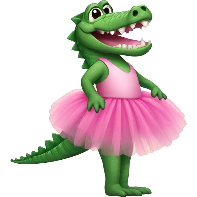Crocodile wearing a pink tutu emoji